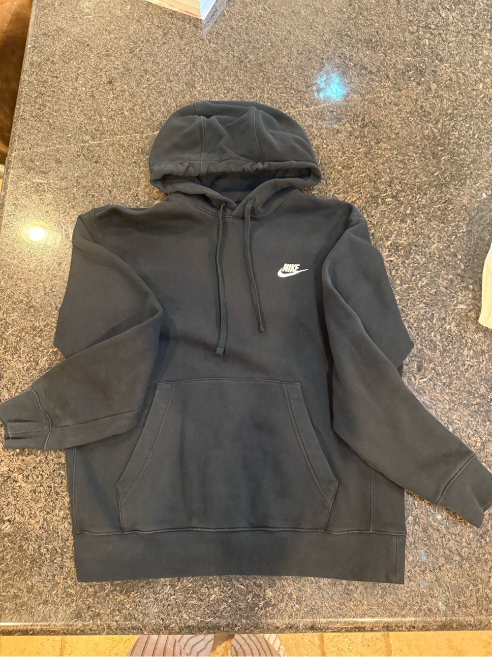 Nike Black Pullover Hoodie with White Swoosh